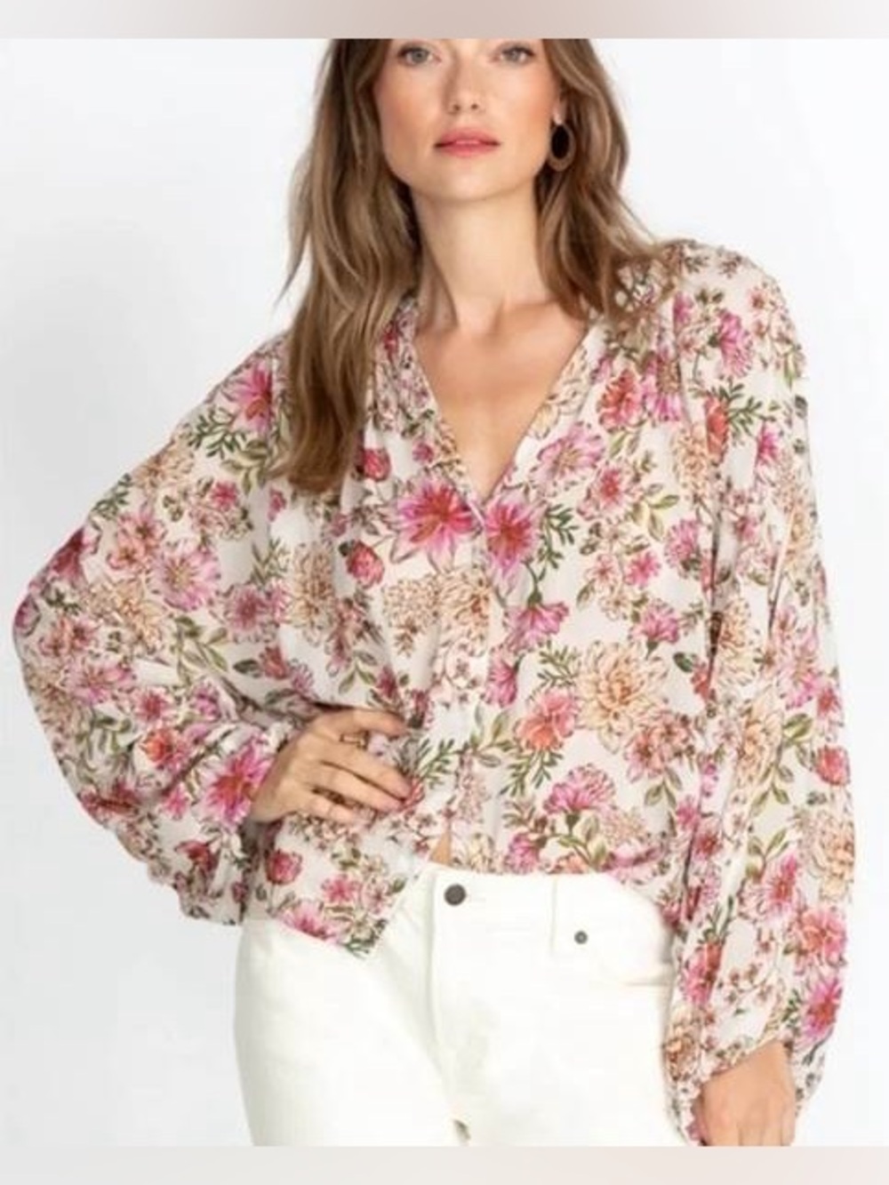 EUC – Jade by Johnny Was Isla Button Down Blouse – Medium